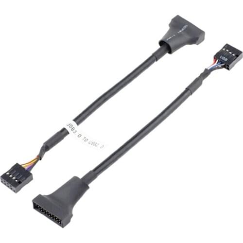 5pcs/lot Computer Motherboard USB 2.0 9Pin Male to USB 3.0 20Pin Female Extension Cable Adapter