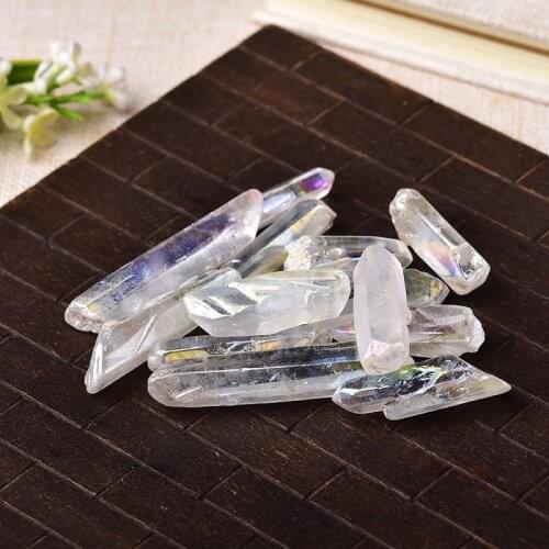 50g Electroplated Colourful Crystal Wand Point Raw Crystals Healing Energy Crystal Reiki Ore Mineral Home Decor Christmas Gift