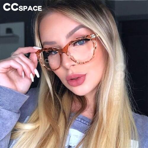 51009 Plastic Titanium Women Glasses Frames Cat Eye Diamond Bump Optical Fashion Computer EyeGlasses