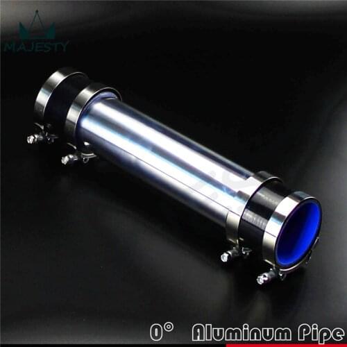 76mm 3" Aluminum Turbo Intercooler Pipe Piping Tubing + silicon hose +T clamps kits BLACK