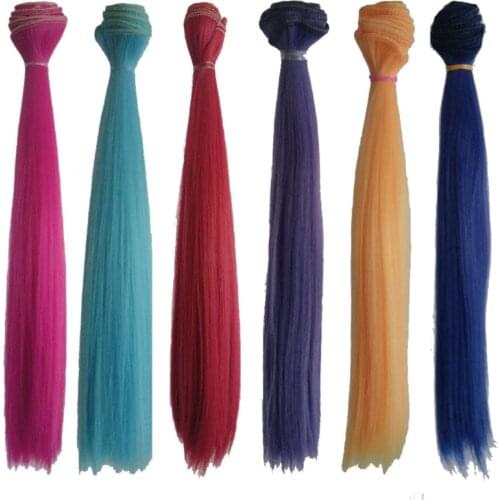 8PCS/LOT Hot Sale Synthetic Fiber DIY 25CM Straight BJD SD Wig Hair Wig Dolls 1/3 1/6