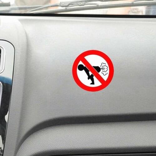2pcs/set Car Stickers No Farting Warning Pvc Decal Stickers Farting Decoration Universal Accessories Car Car No Waterproof H4G3