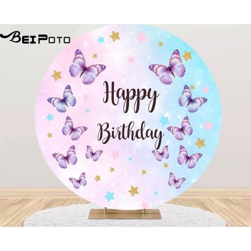 Butterfly happy birthday Photography Background Backdrop baby shower Party banner photo studio table Cover poster photocall Y601
