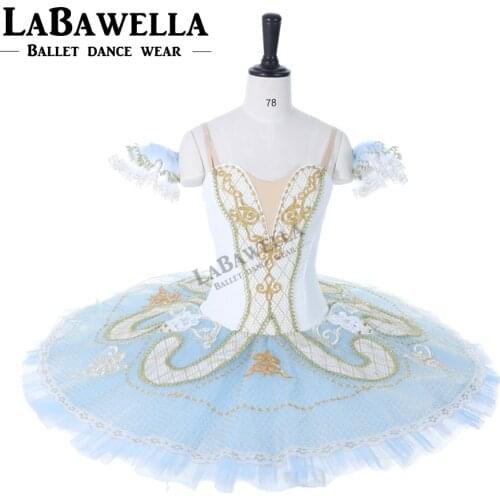 Adult Competiton Performance Ballerina Tutu Women White Blue Roymanda Paquita Platter Professional Stage Costume Tutus BT9097B