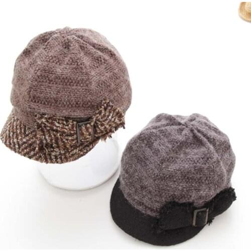 Free shipping High Quality Newsboy caps Lady Vistor Hats Girls Berets Beanies Bonnet Adjustable Warm Short Soft brim Fedoras Bow