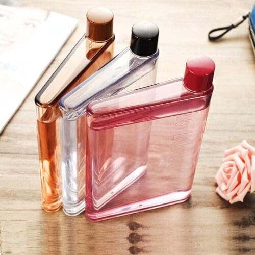 Ins A5 Paper Cup Bottle Flat Water Bottle Notebook Bottle ECO Friendly BPA Free Clear Portable Book Drink Water Bottle