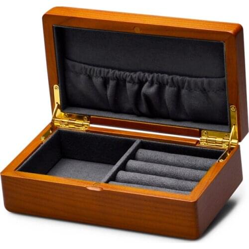 Luxury Wood Packing Case Wedding Ring Stud Earrings Cuff-link Jewelry Accessories Box Display Organizers Women Gift Girlfriend