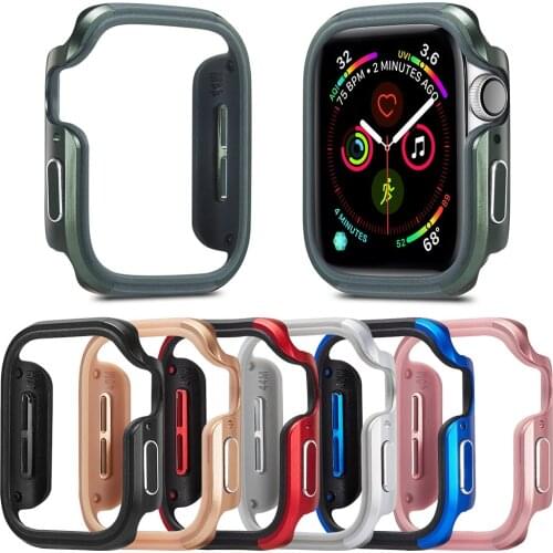 Luxury Aluminum Alloy+TPU Cover for Apple Watch SE Series 6 5 4 Case 40mm 44mm Protector Frame for iWatch Metal Bumper