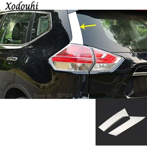 For Nissan X-Trail XTrail T32/Rogue 2017 2018 2019 2020 Car Rear Tail Spoiler Side Triangle Molding Window Bezel Trim Part 2pcs