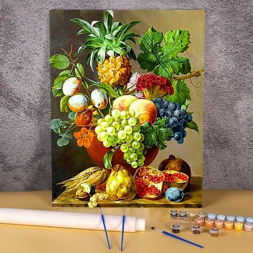 Fruit Landscape Paint By Numbers Set Oil Paints 50*70 Painting On Canvas Handmade Crafts For Adults Handicraft Wall Handiwork