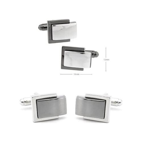 10pairs/lot Classic Rectangle Business Cuff Links Copper Double Color Plating Cufflinks Mens Jewelry Accessory Simple Fashion