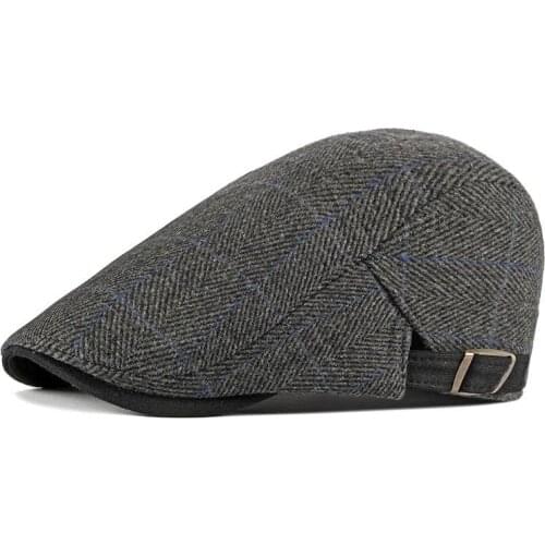 LDSLYJR 2021 Cotton Spring Autumn solid plaid Newsboy Caps Flat Peaked Cap Men and Women Painter Beret Hats 54