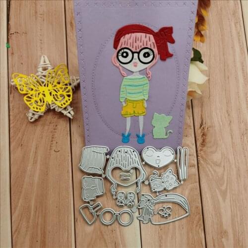 Cartoon girl Metal Cutting Dies for DIY Scrapbooking Album Paper Cards Decorative Crafts Embossing Die Cuts