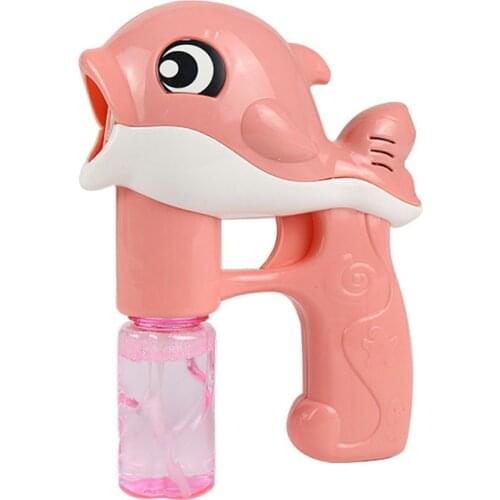 Flashing Light Up Kids Dolphin Shape Bubble Machine Automatic Bubble Blower Bubble Maker Summer Swimming Toys
