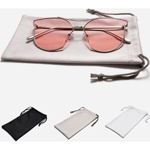 Soft Cloth Glasses Bag Sunglasses Case Waterproof Dustproof Eyeglasses Pouch Eyewear Accessories Black White Gray Sunglasses Bag