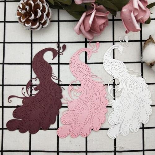 2020 New Peacock Metal Dies Scrapbooking Metal Cutting Dies Craft Stamps Die Cut Embossing Greeting Card Make Stencil Cover