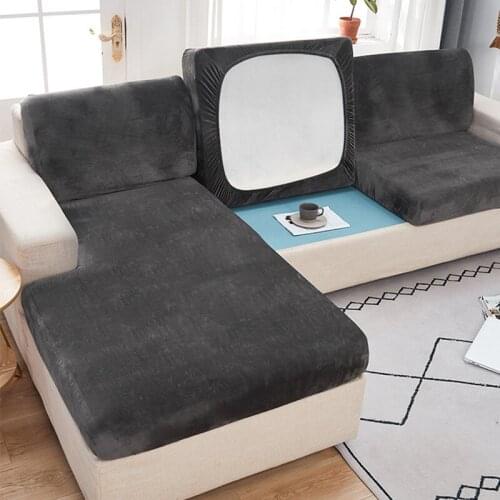 Solid Sofa Cover Plush Elastic Stretch Tight Wrap All Inclusive Sofa Cover Living Room Funda Sofa Couch Cover ArmChair Cover