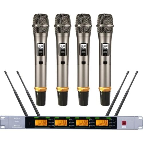 Original ew400 Digital Wireless 4 Handheld Stage Studio DJ Karaoke Microphone System UHF Adjustable MiCWL