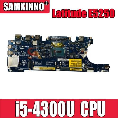 Original laptop Mainboard For DELL Latitude E5250 i5-4300U CN-0G93D6 0G93D6 LA-A891P SR1ED DDR3 MOTHERBOARD