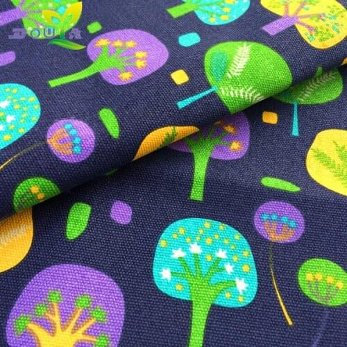 1 yards / tree graffiti printed canvas DIY handmade fabric 12 anfan cloth shoe curtain cloth sofa pillow bag