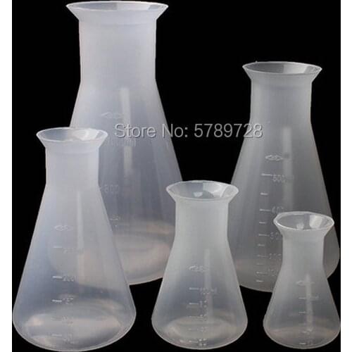 Plastic triangle flask, trumpet cone flask,Plastic containers used for lab experiments capacity 50/100/250/500/1000/2000ml