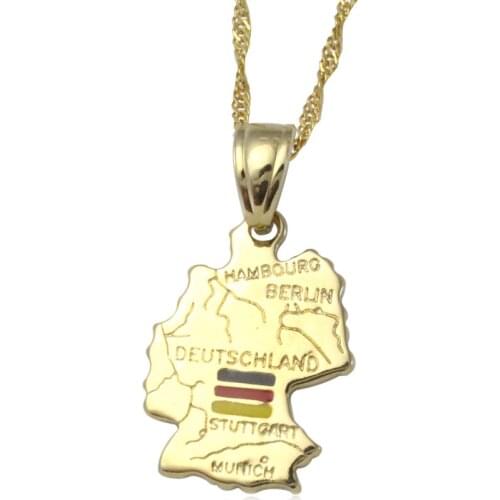 Germany map pendant & necklace for women & men, country map Deutschland map jewelry