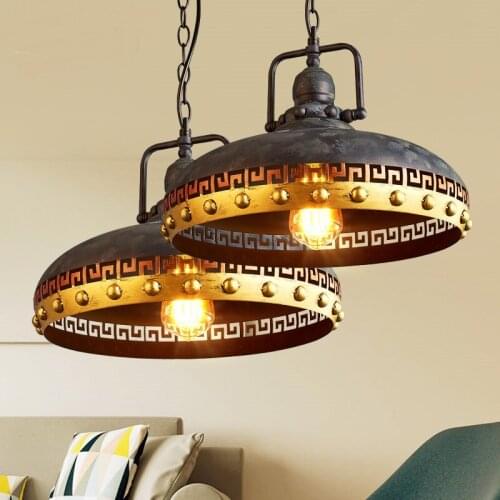 Chinese classical pendant lamps retro iron loft bar creative coffee bar restaurant personality studio pendant lights ZA8313