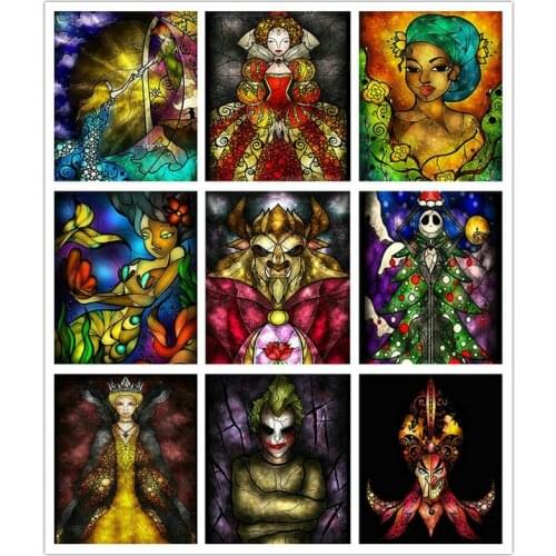 Full square / round 5d diamond painting cartoon girl fantasy sticker diamond mosaic fairy color icon handmade crafts AG40-49