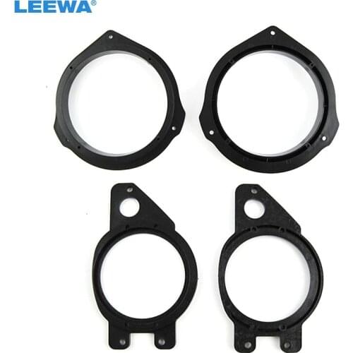 LEEWA 2pcs+2pcs Car Speaker Spacer Mat for Benz E Class 2012 Bass Tweeter Modified Audio Pad Washer Ring Holder Kits #CA6026