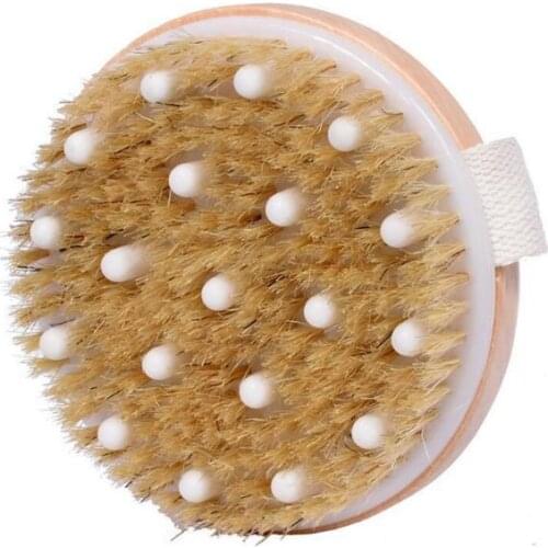 New Style Hot Dry Skin Body Soft natural bristle the SPA the Brush Wooden Bath Shower Bristle Brush SPA Body Brush without Handl