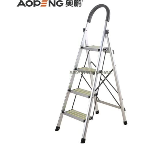 Aluminum alloy indoor household folding herringbone ladder four-five-six-step project moving staircase stool chair thickening
