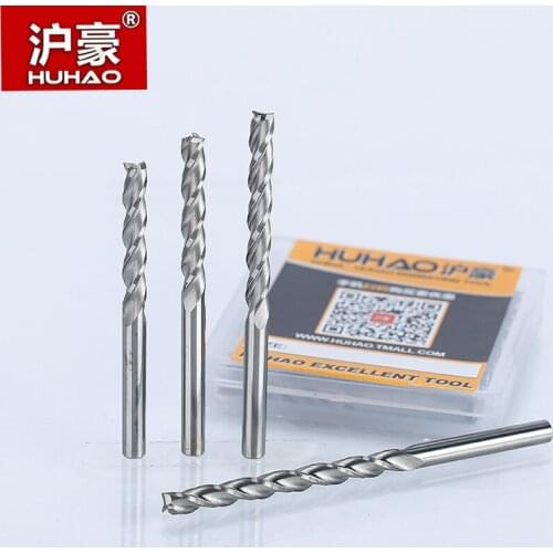 HUHAO 2pc/ 4mm 3 Flute Spiral Cutter Router Bits For Wood CNC End Mill Carbide Milling Cutter Tugster Wood Milling Cutter