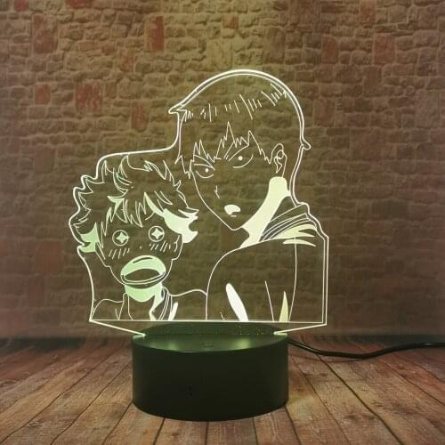 Luminous 3D Illusion LED Table Nightlight Colorful Changing Light Haikyuu Manga Anime Figure Toys