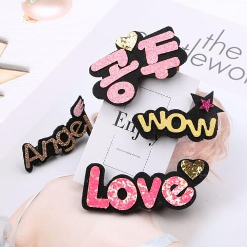Letter Word Hairpin Sweet Girls Fun Cartoon Cute Bangs Hair Clips Fashion Female Side Clip Hair Barrette Ornament Accessories