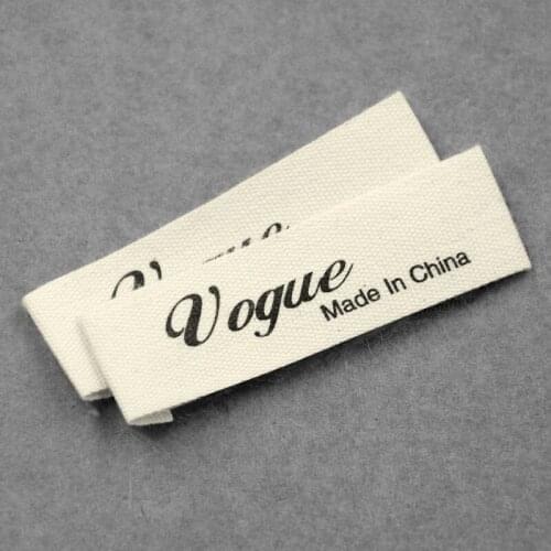 ZeQi Customized garment clothing labels/printed cotton label printed tags 2x7cm labels Free Shipping
