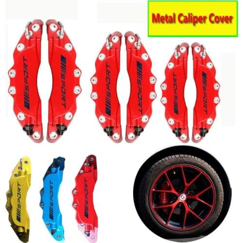 2 Or 4 Pcs Metal Brake Caliper Cover With Black Sport/// Sticker Car Styling Aluminum Alloy Decoration Front Rear Free Shipping