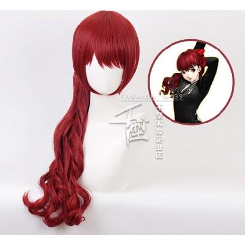 Anime Game Persona5 THE ROYAL P5R Long Red Cosplay Wig Yoshizawa Kasumi Synthetic Hair Halloween Costume Party Wigs For Women