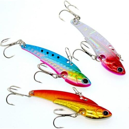 6cm 20g Anti-corrosion Wear-resistant Metal Fishing Lures Lead Bait with 2 Hooks All Swimming Layer 3 Colors Optional