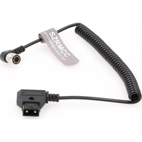 Anton Bauer IDX D-Tap to Right Angle Hirose 4 pin Male Coiled Power Cable for Zaxcom Sound Devices 688 644 633