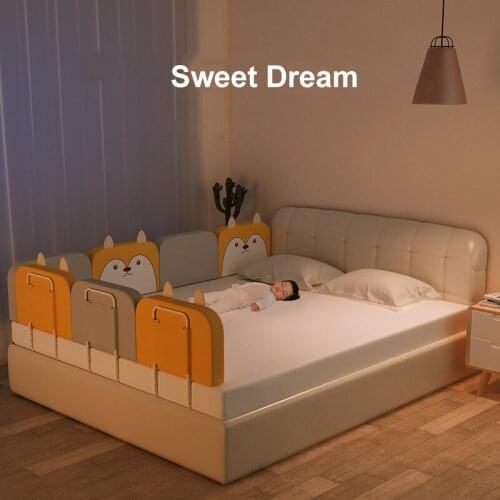 Barrier For Bed Baby Bed Rail Guard Height Adjustable Anti-collision Guardrail Babys Bed Fence Bed General Soft Gate Crib Rail