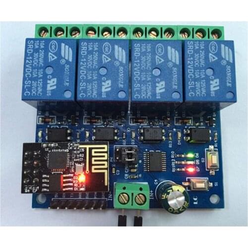 DC 12V ESP8266 & ESP-01 WIFI Relay Module Four Channels For Smart Home Intelligent Furniture New
