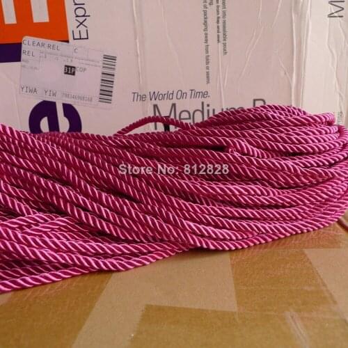 100 Meters 5mm Hot Pink Color Decorative Polyester Twisted Cords 20 Colors Available