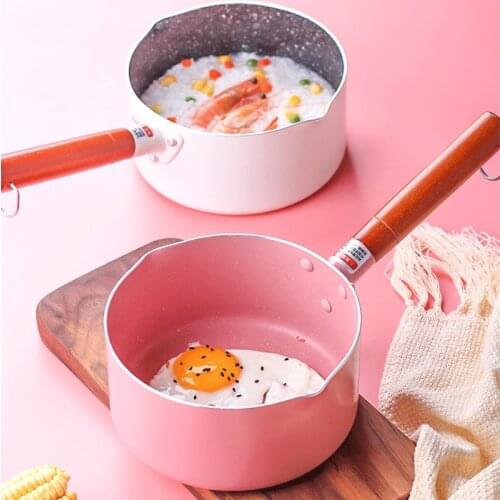 Babys supplementary food pot childrens Maifanshi pink non stick cooking pots multi functional porridge small milk cooker