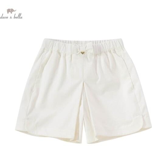 DKH17034 dave bella summer 5Y-13Y kids girls fashion casual striped pockets shorts children boutique casual full-length pants