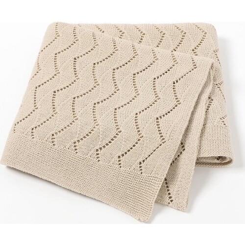 Cotton Baby Blanket Knitted Plaid Newborn Infant Bedding Crib Quilt Hollow Out Toddler Girl Boy Stroller Wrap Swaddle Super Soft