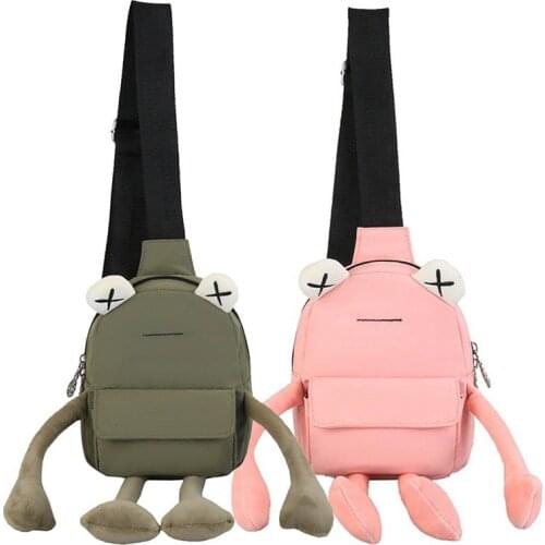 Personality Girl Small Bag Cartoon Cute Frog Bag Casual Messenger Bag For Women Chest Bag Unisex Shoulder Crossbody Bag Students