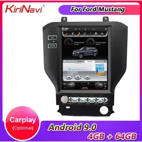 KiriNavi 10.4" Vertical Screen Tesla Style 1 Din Android 9.0 Car Radio Gps Navigation For Ford Mustang Car Dvd Player WIFI 2014