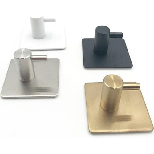 Towel Hooks No Drilling Nordic Wall Bathroom Accessories Wall Hanger Design Towel Black Hook Wall Mounted Kitchen Shelves Hooks