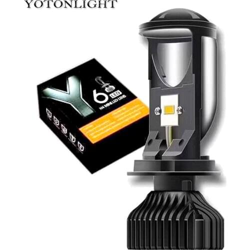 YOTONLIGHT 1 Pcs Motorcycle Headlight H4 Led Light Projector Lens 45w 10000lm Lamp H4 Led Moto 12v 6000k