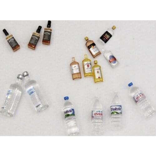 1:12 Dollhouse Miniature Accessories Mini Plastic Mineral Water Wine Bottle Simulation Furniture Model Toys For Doll House